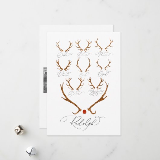 Rentier Names Multi-Foto Weihnachten (Vorderseite/Rückseite Beispiel)