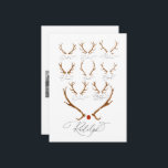Rentier Names Multi-Foto Weihnachten<br><div class="desc">Weihnachts-Weihnachtskarte für die Rentiere Namen Antlers Foto Weihnachtskarte. Schwarz-Weiß-Filter auf Fotos angewendet.</div>