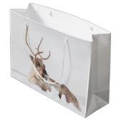 Rentier Nature Foto Große Geschenktüte (Rückseite Schrägansicht)