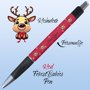 Rentier Niedlich Funny Xmas Deer mit Antlers Red � Kugelschreiber