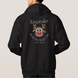 Rentier North Pole Sleigh Crew Spaß Weihnachten Hoodie