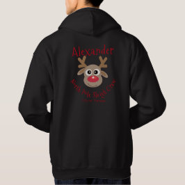 Rentier North Pole Sleigh Crew Spaß Weihnachten Hoodie