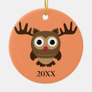 Rentier Owl Ornament