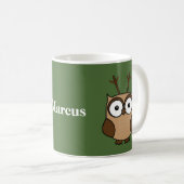 Rentier Owl Weihnachten Personalisiert Kaffeetasse (VorderseiteRechts)