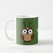 Rentier Owl Weihnachten Personalisiert Kaffeetasse (Links)