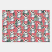 Rentier, Panda Bear zu Weihnachten Geschenkpapier Set (Vorderseite 3)