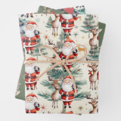 Rentier, Panda Bear zu Weihnachten Geschenkpapier Set (Beispiel)