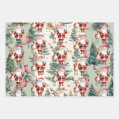 Rentier, Panda Bear zu Weihnachten Geschenkpapier Set (Vorderseite)