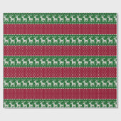 Rentier-Parade Strickmuster Geschenkpapier (Flach)