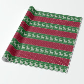 Rentier-Parade Strickmuster Geschenkpapier (Ungerollt)