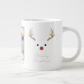Rentier Personalisiertes Foto und Name Weihnachtsf Jumbo-Tasse (Rechts)