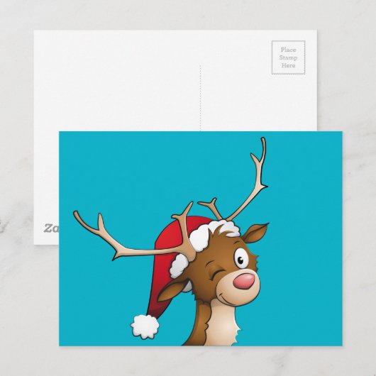 Rentier Postkarte (Vorne/Hinten)