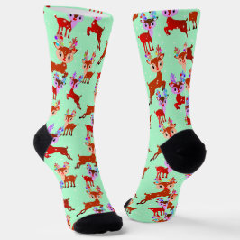 Rentier Prancing Springen im Fallschirm Niedlich Socken