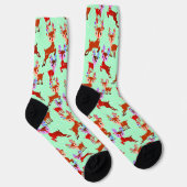 Rentier Prancing Springen im Fallschirm Niedlich Socken (Rechts)