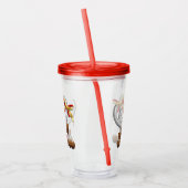 Rentier Puzzled Weihnachtsmann Acryltrinkbecher (Links)