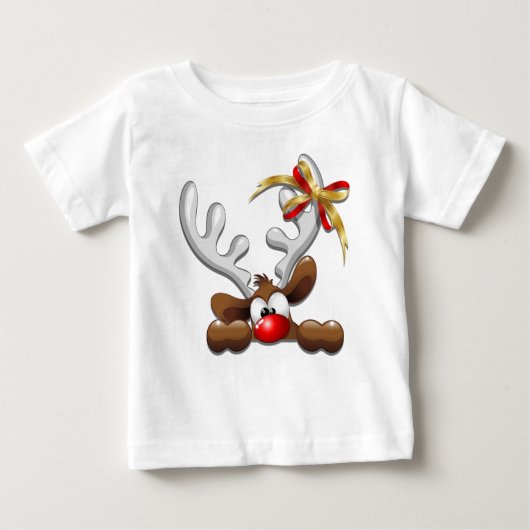 Rentier Puzzled Weihnachtsmann Baby T-shirt (Vorderseite)