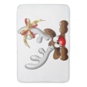 Rentier Puzzled Weihnachtsmann Badematte (Vorderseite Vertikal)