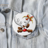 Rentier Puzzled Weihnachtsmann Button (Beispiel)