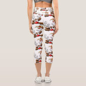 Rentier Puzzled Weihnachtsmann Capri Leggings (Rückseite)