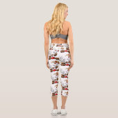 Rentier Puzzled Weihnachtsmann Capri Leggings (Rückseite)