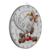 Rentier Puzzled Weihnachtsmann Dartscheibe (Vorderseite Links)