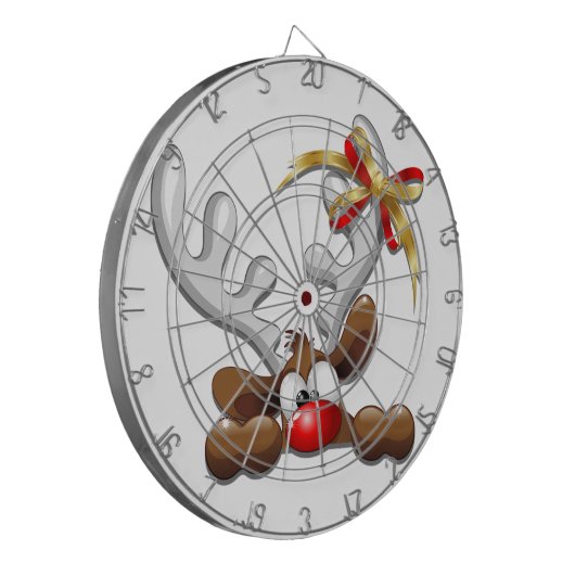 Rentier Puzzled Weihnachtsmann Dartscheibe (Vorderseite Links)