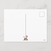 Rentier Puzzled Weihnachtsmann Feiertagspostkarte (Rückseite)