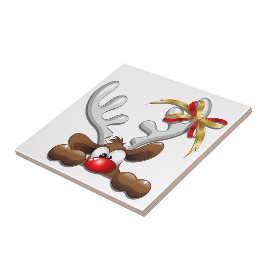Rentier Puzzled Weihnachtsmann Fliese (Seite)