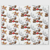 Rentier Puzzled Weihnachtsmann Geschenkpapier (Flach)