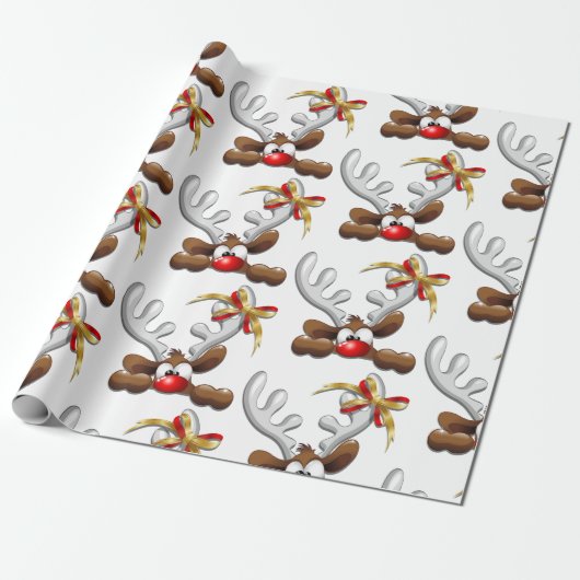 Rentier Puzzled Weihnachtsmann Geschenkpapier (Ungerollt)