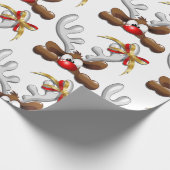 Rentier Puzzled Weihnachtsmann Geschenkpapier (Ecke)