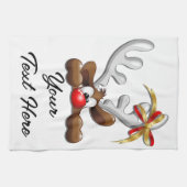 Rentier Puzzled Weihnachtsmann Geschirrtuch (Horizontal)