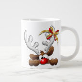 Rentier Puzzled Weihnachtsmann Jumbo-Tasse (Rechts)
