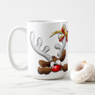Rentier Puzzled Weihnachtsmann Kaffeetasse