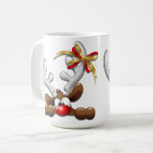 Rentier Puzzled Weihnachtsmann Kaffeetasse (Vorderseite Links)