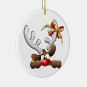 Rentier Puzzled Weihnachtsmann Keramik Ornament (Rechts)