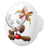 Rentier Puzzled Weihnachtsmann Keramikknauf (Rechts)