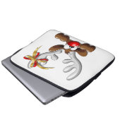 Rentier Puzzled Weihnachtsmann Laptopschutzhülle (Vorne Knopf)