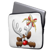 Rentier Puzzled Weihnachtsmann Laptopschutzhülle (Vorderseite Links)