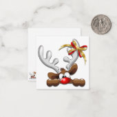 Rentier Puzzled Weihnachtsmann Mitteilungskarte (Vorderseite/Rückseite Beispiel)