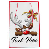 Rentier Puzzled Weihnachtsmann Mittlere Geschenktüte (Vorderseite)