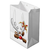 Rentier Puzzled Weihnachtsmann Mittlere Geschenktüte (Vorderseite Schrägansicht)