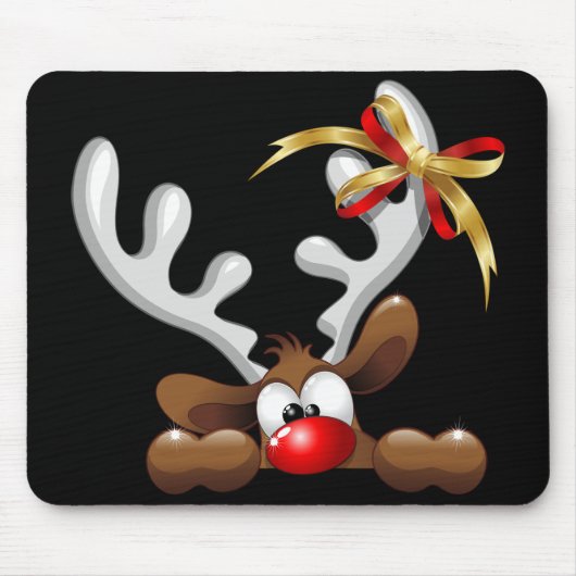 Rentier Puzzled Weihnachtsmann Mousepad (Vorne)
