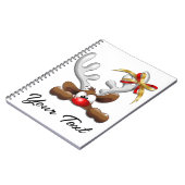 Rentier Puzzled Weihnachtsmann Notizblock (Linke Seite)