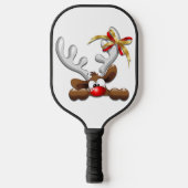 Rentier Puzzled Weihnachtsmann Pickleball Schläger (Vorderseite)