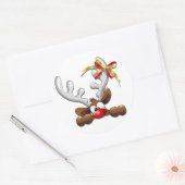Rentier Puzzled Weihnachtsmann Runder Aufkleber (Umschlag)