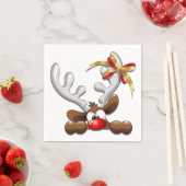 Rentier Puzzled Weihnachtsmann Serviette (Beispiel)