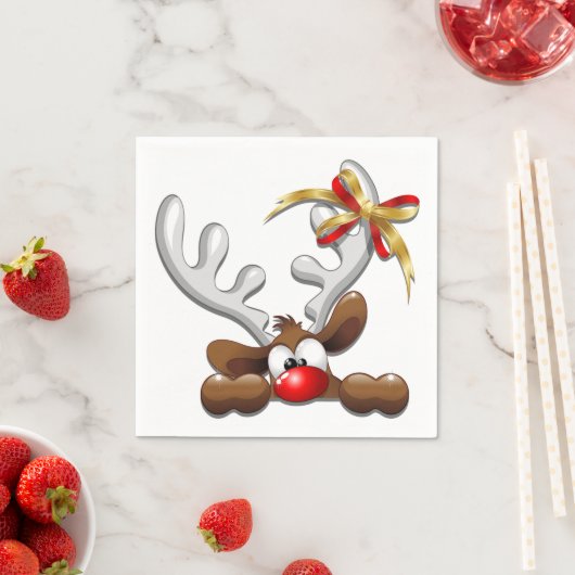 Rentier Puzzled Weihnachtsmann Serviette (Beispiel)