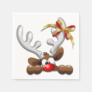 Rentier Puzzled Weihnachtsmann Serviette