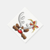 Rentier Puzzled Weihnachtsmann Serviette (Ecke)